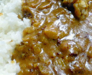 もんじゃ焼きカレーをズーム